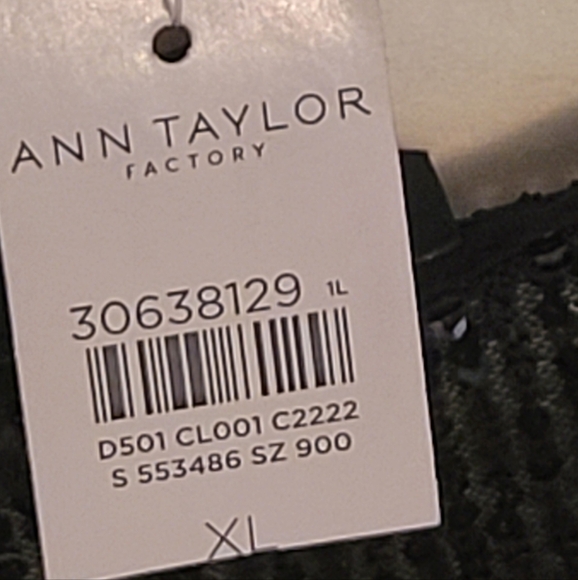 Ann Taylor Factory Draped Sequin Cami Black - Picture 3 of 6